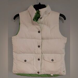 AMERICAN EAGLE OUTFITTERS REVERSIBLE Women Down Puffer Vest Size Small Ivory